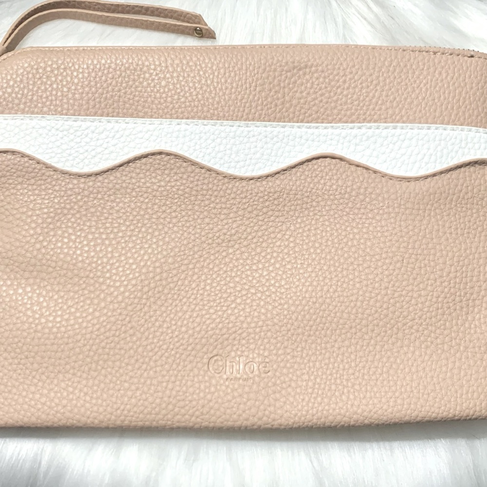 Chloe 🔒 Chloe EDP Nude & Ivory Zip Top Close Beauty Pouch with Tassel Accent - Picture 1 of 1